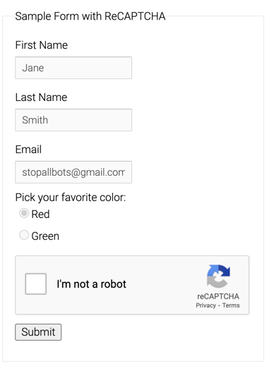 google recaptcha example for fitness clubs